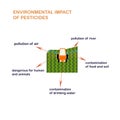 Environmental impact of pesticides fertilised insecticides scheme for education modern flat design